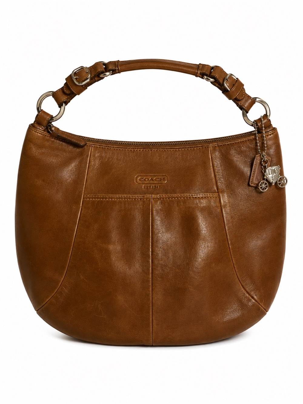 COACH LEGACY HOBO RARE BAG CHARMS COGNAC BRITISH Leather
